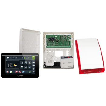 ZESTAW ALARMOWY SATEL INTEGRA 256 PLUS + INT-TSI-B + OPU-3P + AWT800 + 17Ah + SYRENA SP-4001R